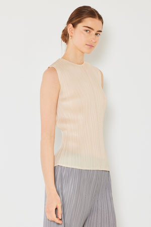 Marina West Swim Pleated Sleeveless Crewneck Tank