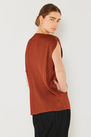 Marina West Swim Rib Pleated Oversized Dolman Sleeve Top