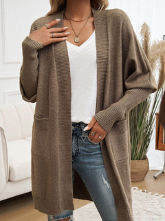 Devine Open Front Long Sleeve Cardigan