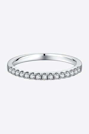 Moissanite Platinum-Plated Half-Eternity Ring