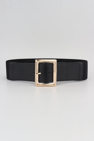 Rectangle Buckle Elastic Wide Belt