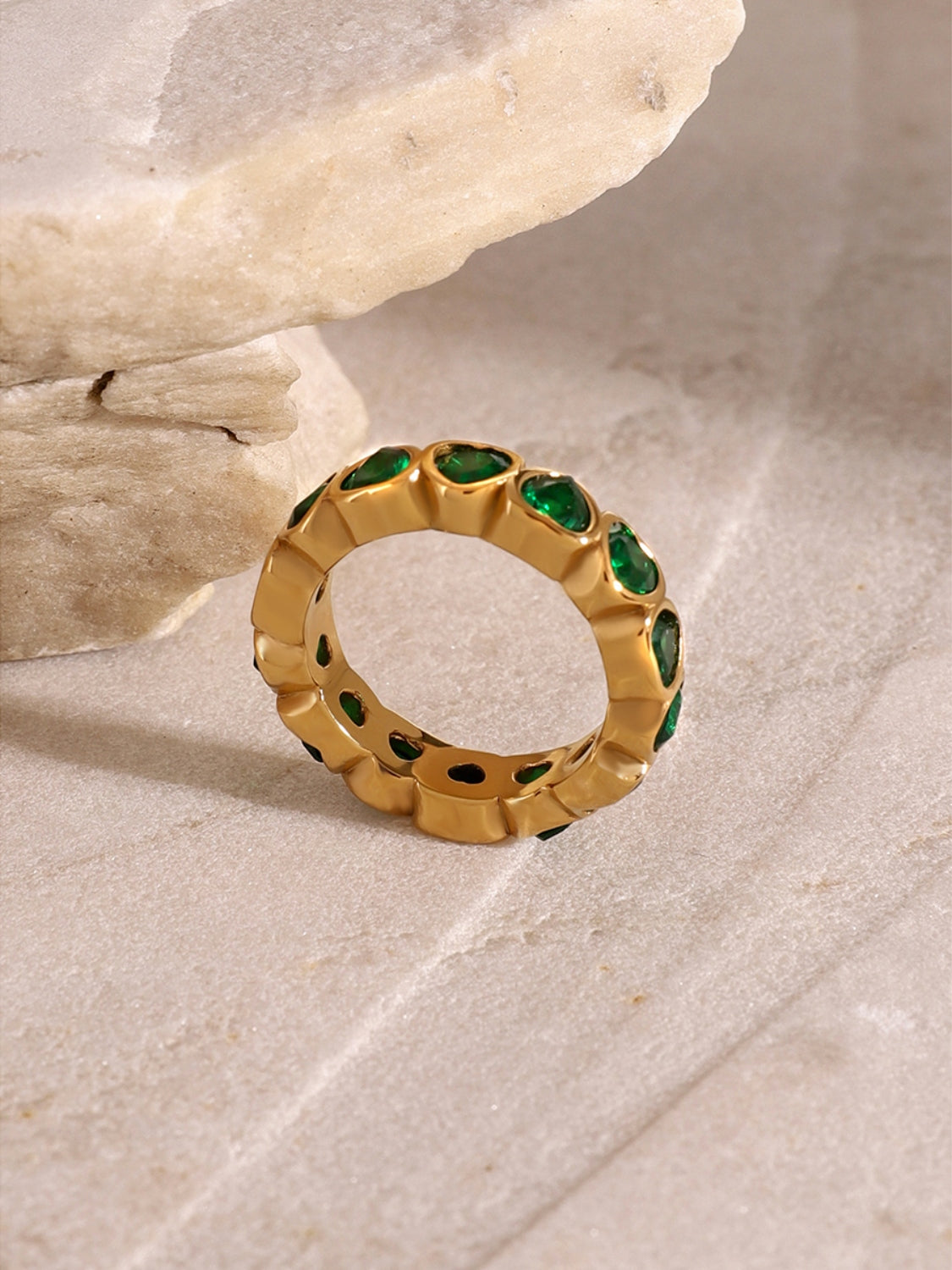 18K Gold-Plated Inlaid Zircon Ring