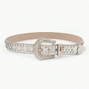 PU Leather Rhinestone Belt