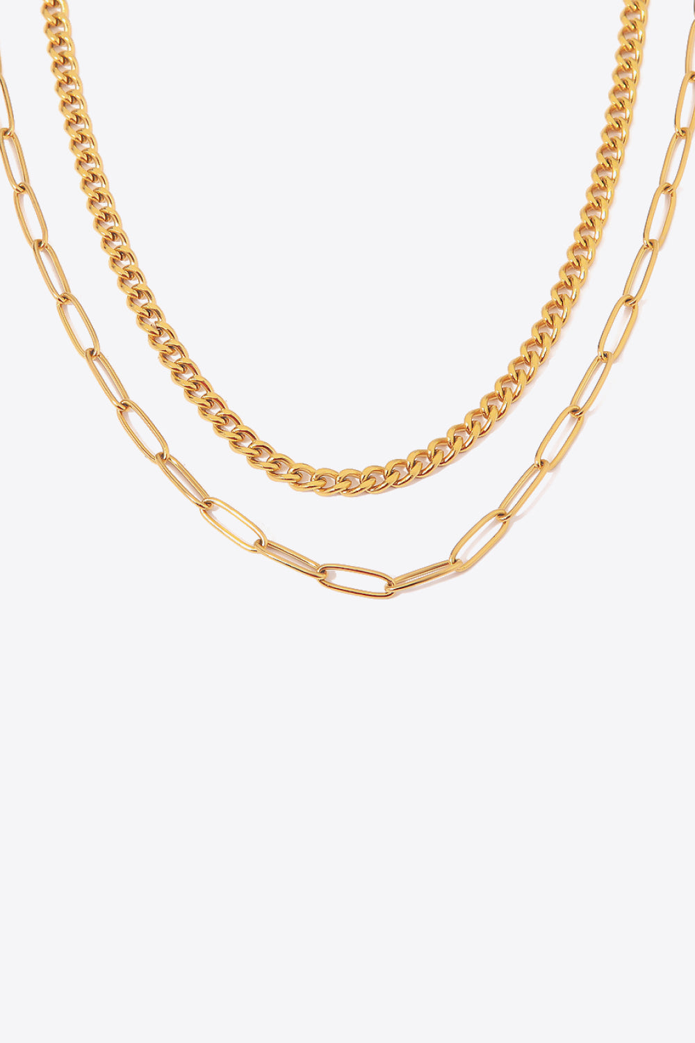 18K Gold Plated Layered Chain Necklace