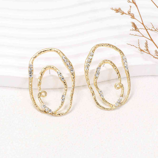 Alloy & Rhinestone Geometric Earrings - WAZKA