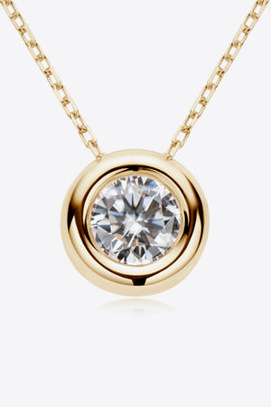 Adored 1 Carat Moissanite Pendant 925 Sterling Silver Necklace - WAZKA