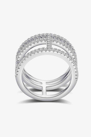 Adored Moissanite Cutout Wide Ring - WAZKA