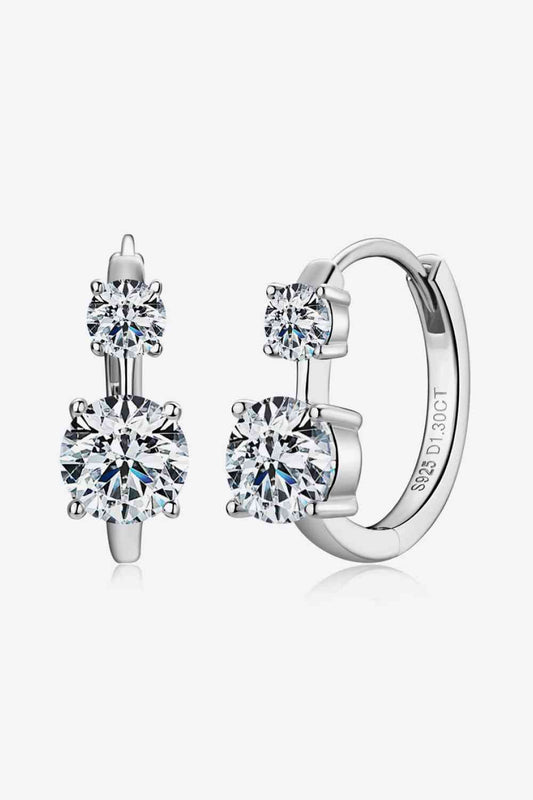 1.3 Carat Moissanite 925 Sterling Silver Earrings - WAZKA