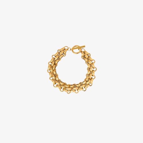 Gold-Plated Toggle Clasp Bracelet - WAZKA