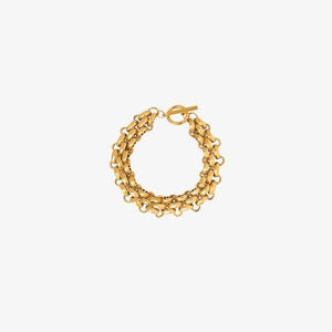 Gold-Plated Toggle Clasp Bracelet - WAZKA