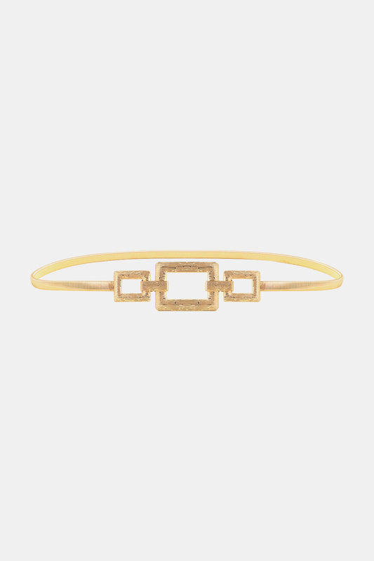 Square Shape Zinc Alloy Buckle Iron Belt - WAZKA