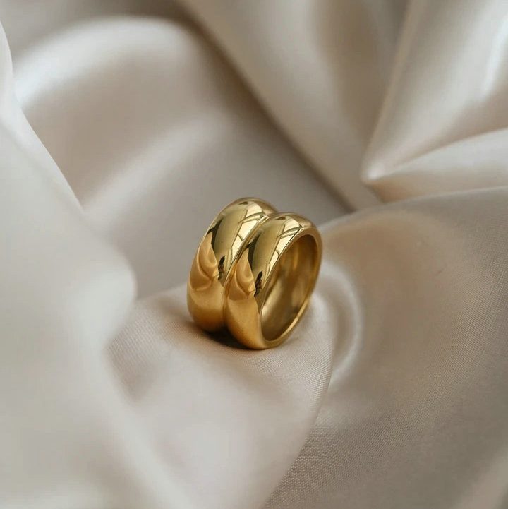 Gold Double Ridge Ring - WAZKA