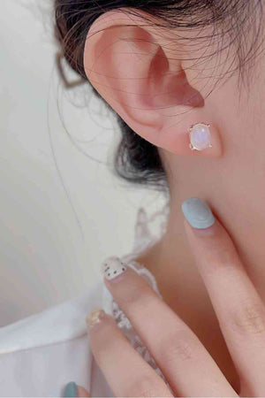 High Quality Natural Moonstone 925 Sterling Silver Stud Earrings - WAZKA