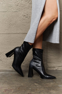 Weeboo Stacy Block Heel Sock Boots