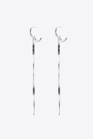 925 Sterling Silver Long Snake Chain Earrings - WAZKA