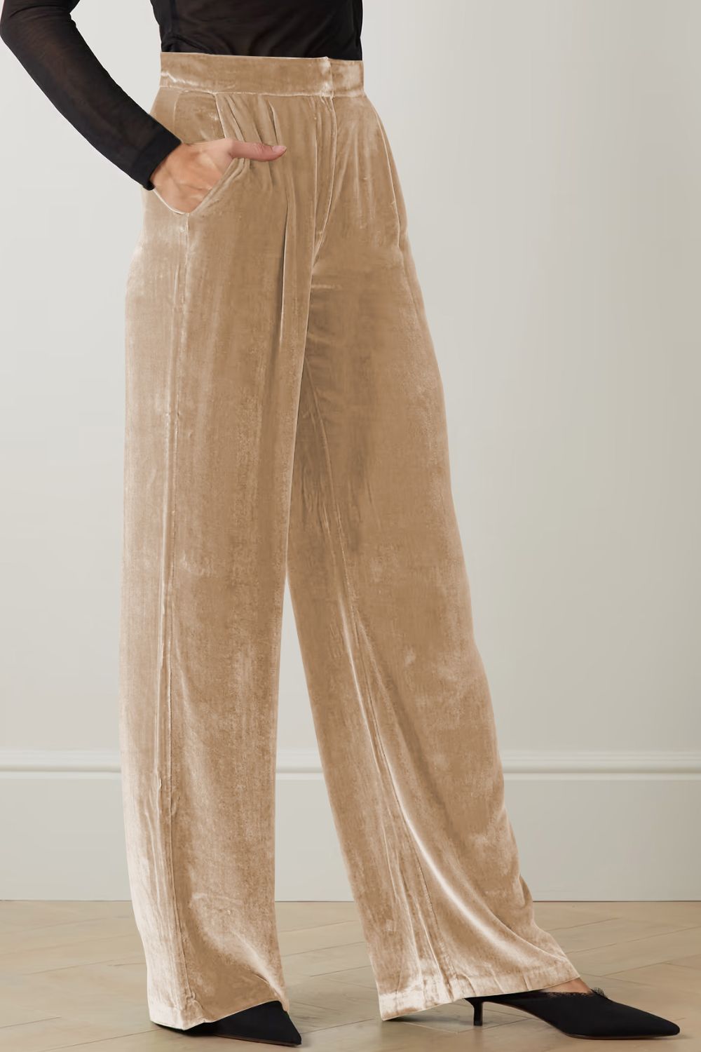 Double Take Loose Fit High Waist Long Pants with Pockets - WAZKA