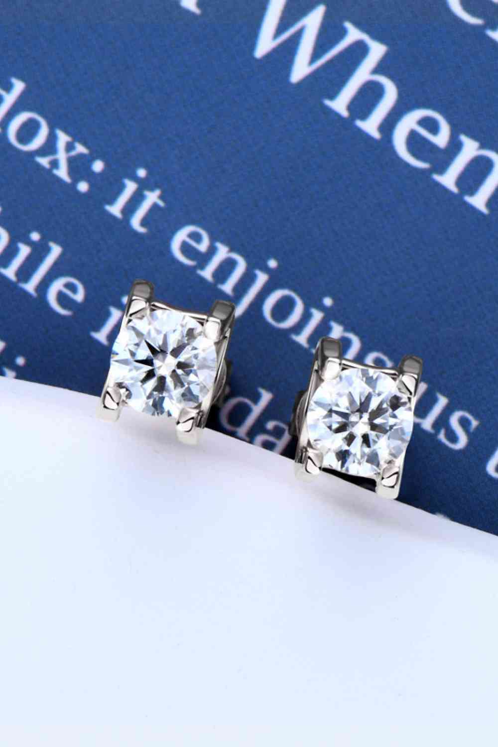 Moissanite 925 Sterling Silver Stud Earrings - WAZKA