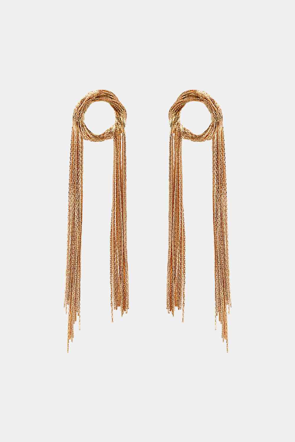 Round Shape Fringed Copper Earrings - WAZKA