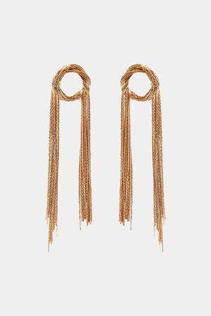 Round Shape Fringed Copper Earrings - WAZKA