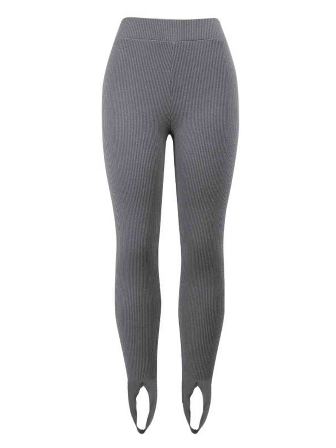 Ribbed Mid Waist Leggings - WAZKA