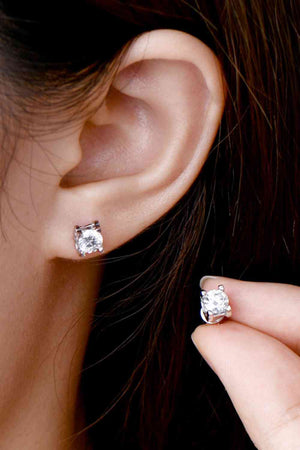 Moissanite 925 Sterling Silver Stud Earrings - WAZKA