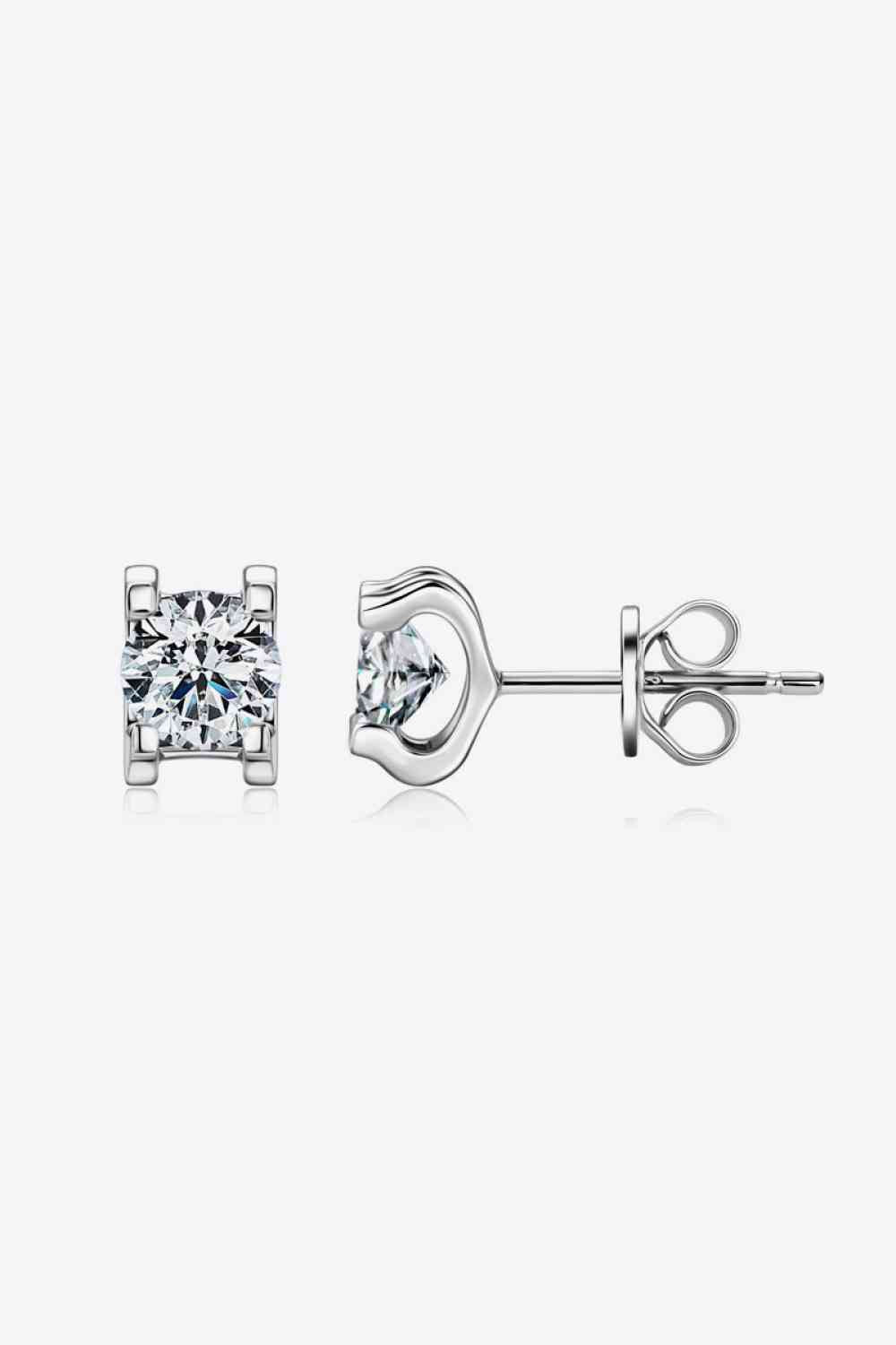 Moissanite 925 Sterling Silver Stud Earrings - WAZKA