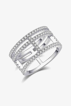 Adored Moissanite Cutout Wide Ring - WAZKA