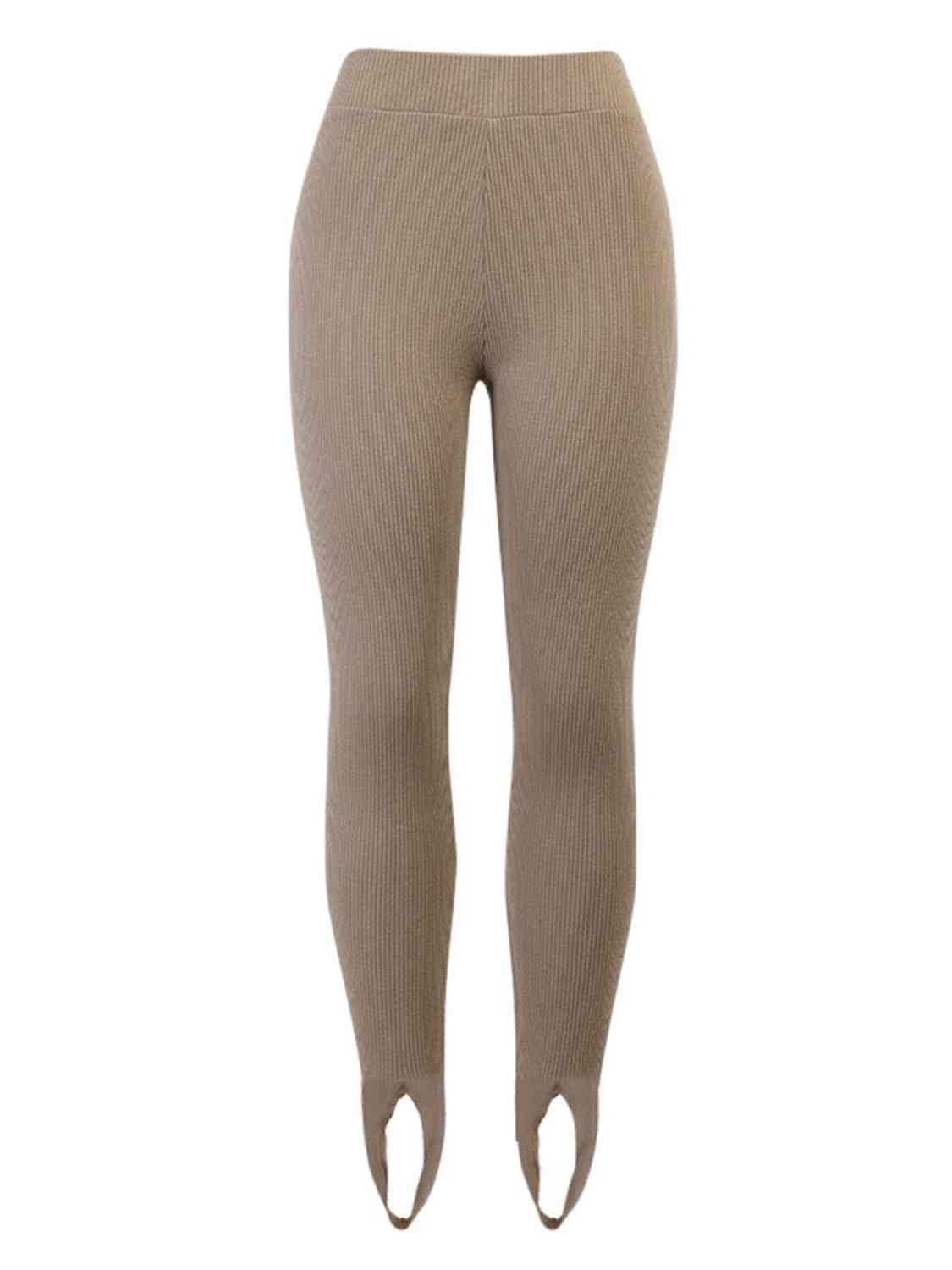 Ribbed Mid Waist Leggings - WAZKA