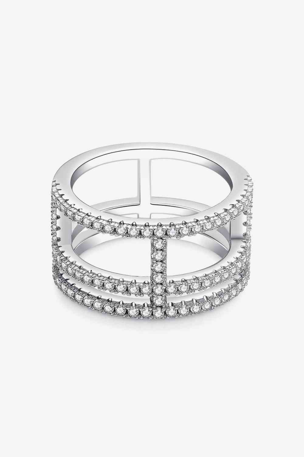 Adored Moissanite Cutout Wide Ring - WAZKA