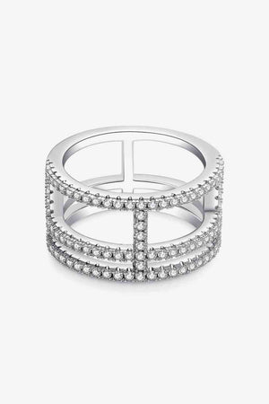 Adored Moissanite Cutout Wide Ring - WAZKA