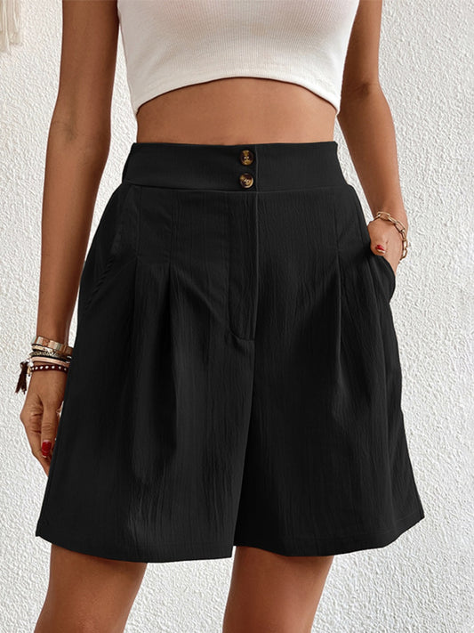 High Waist Shorts with Pockets