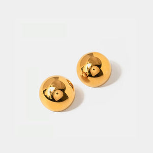 Hemispherical Stainless Steel Earrings - WAZKA