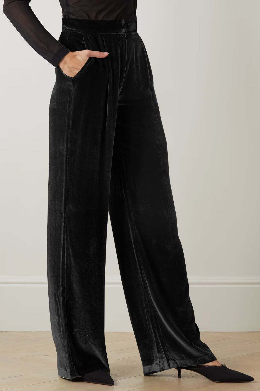 Double Take Loose Fit High Waist Long Pants with Pockets - WAZKA