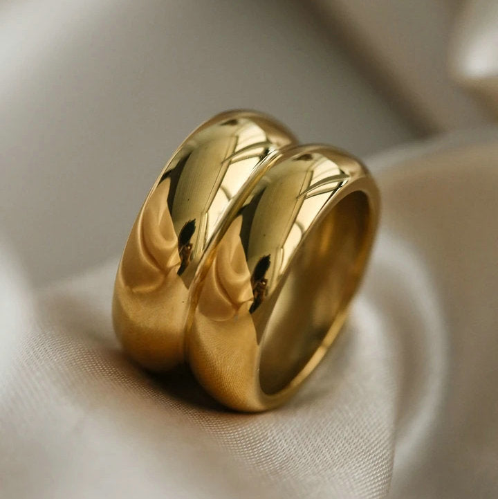 Gold Double Ridge Ring - WAZKA