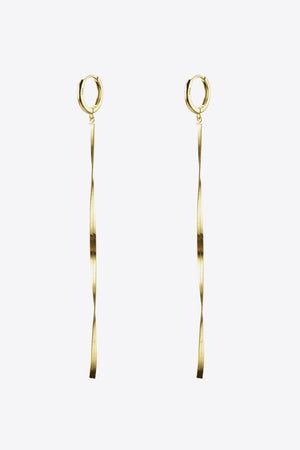 925 Sterling Silver Long Snake Chain Earrings - WAZKA