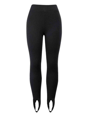 Ribbed Mid Waist Leggings - WAZKA