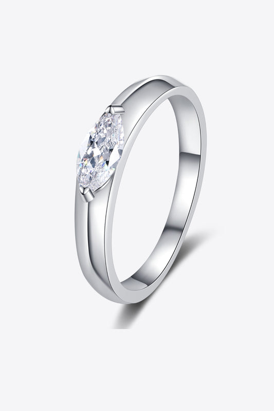 Moissanite Rhodium-Plated Ring - WAZKA