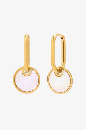 Copper White Mother-Of-Pearl Drop Earrings - WAZKA