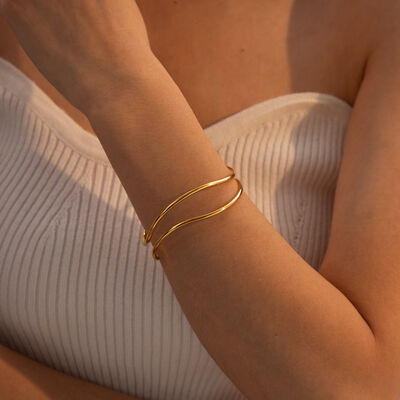 Minimalist Stainless Steel Cuff Bracelet - WAZKA