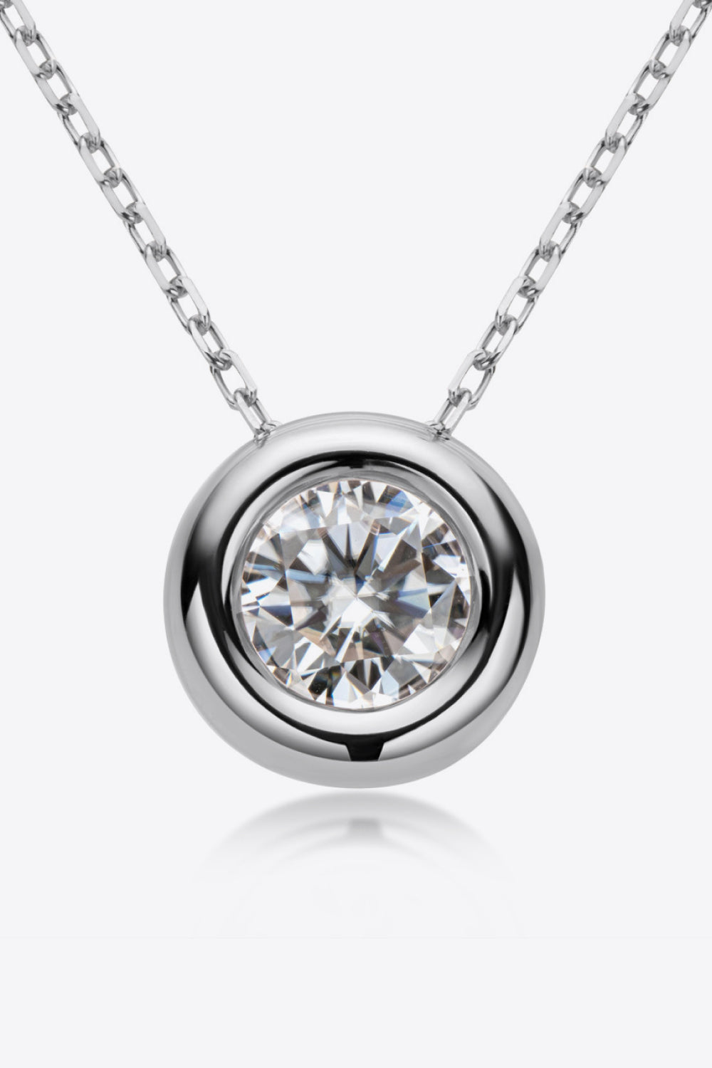 Adored 1 Carat Moissanite Pendant 925 Sterling Silver Necklace - WAZKA