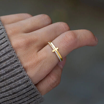 Zircon 925 Sterling Silver Cross Ring - WAZKA