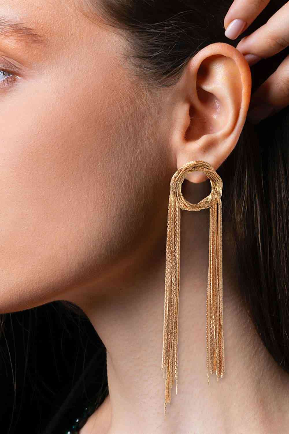 Round Shape Fringed Copper Earrings - WAZKA